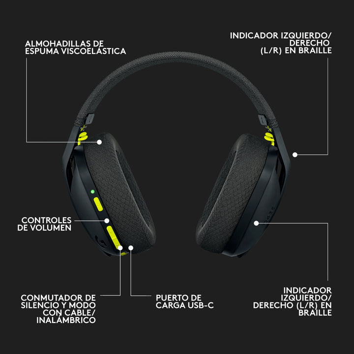 Audífonos Gamer Logitech G435 Inalámbricos Lightspeed / Bluetooth - Achorao