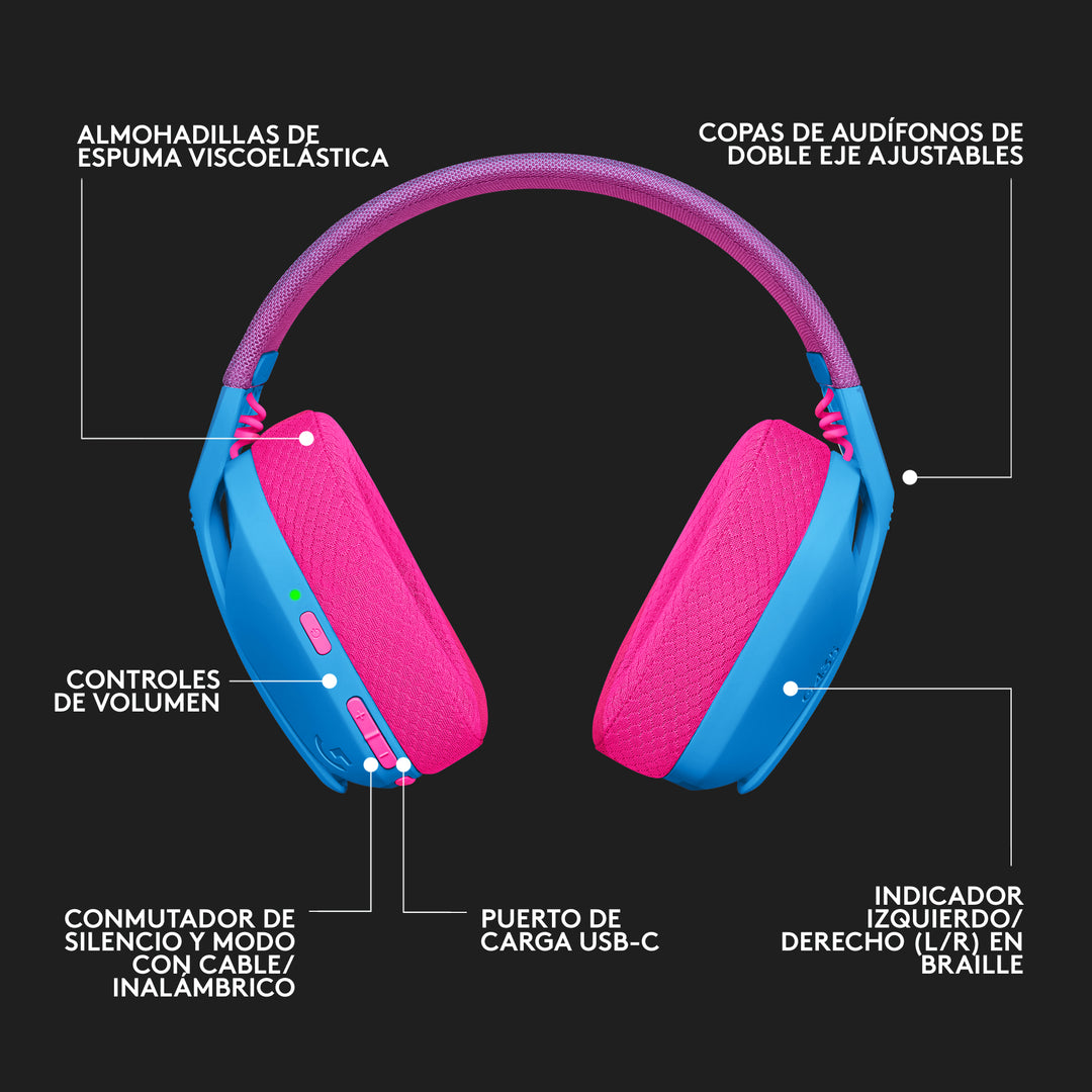 Audífonos Gamer Logitech G435 Inalámbricos Lightspeed / Bluetooth - Achorao