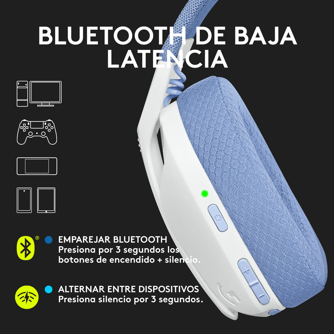Audífonos Gamer Logitech G435 Inalámbricos Lightspeed / Bluetooth - Achorao
