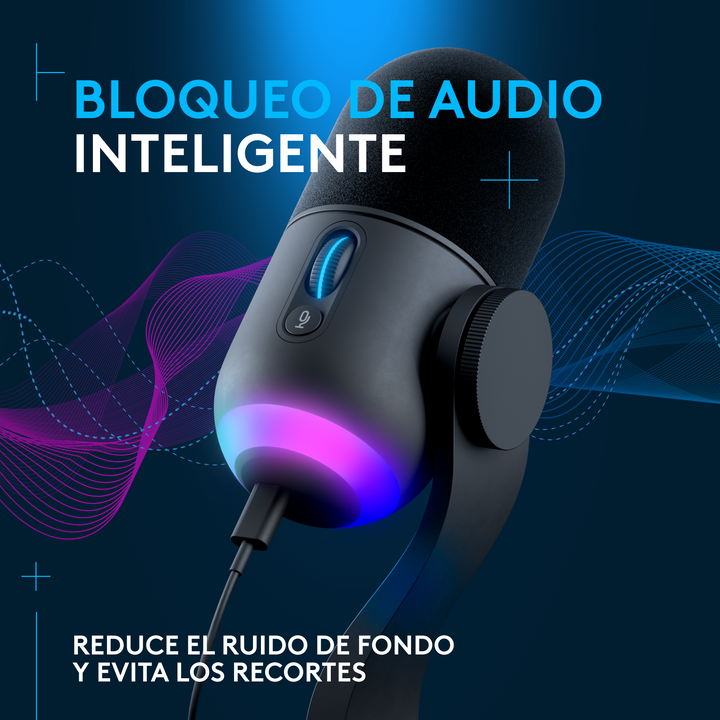 Micrófono condensador Logitech G Yeti GX RGB LIGHTSYNC - Achorao