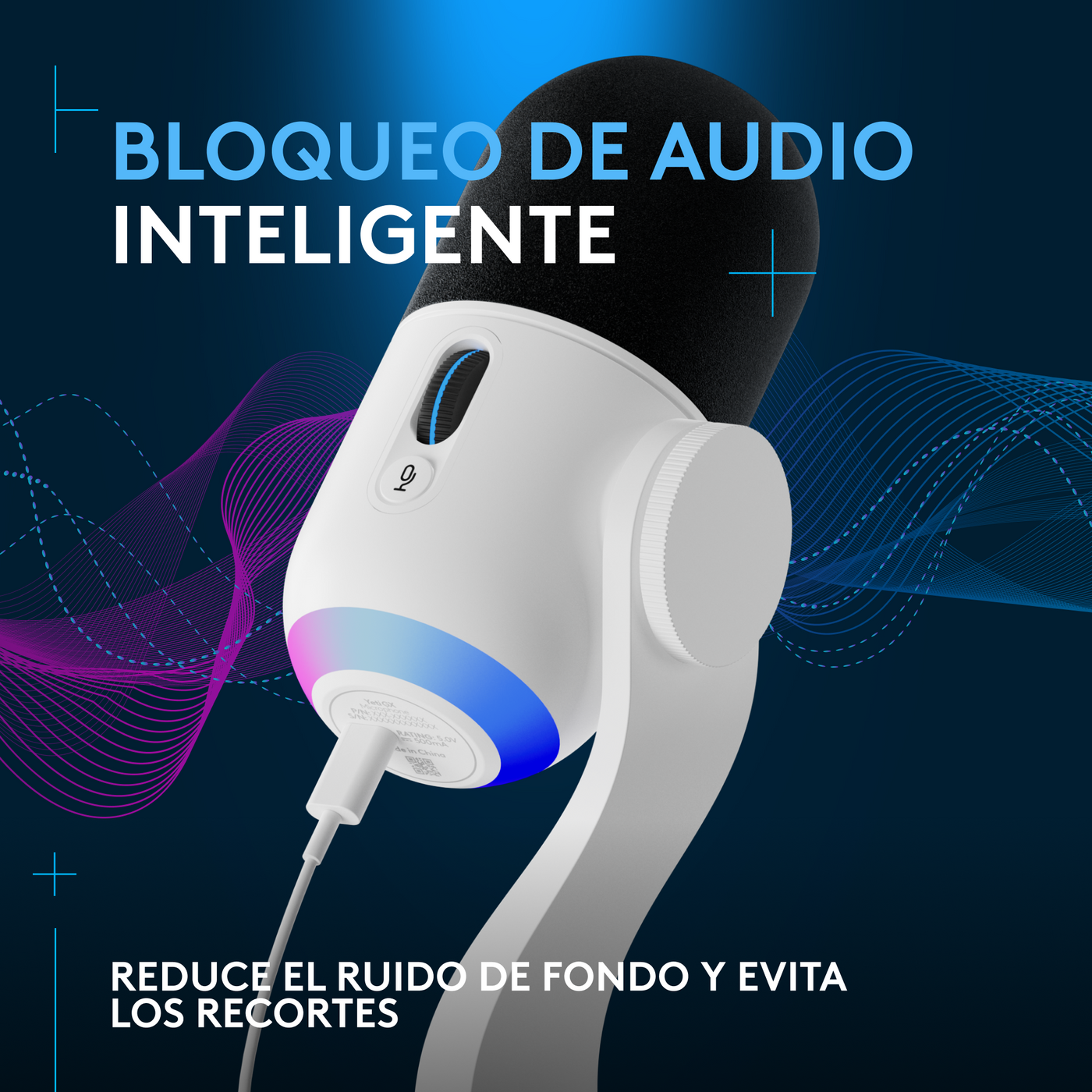 Micrófono condensador Logitech G Yeti GX RGB LIGHTSYNC - Achorao