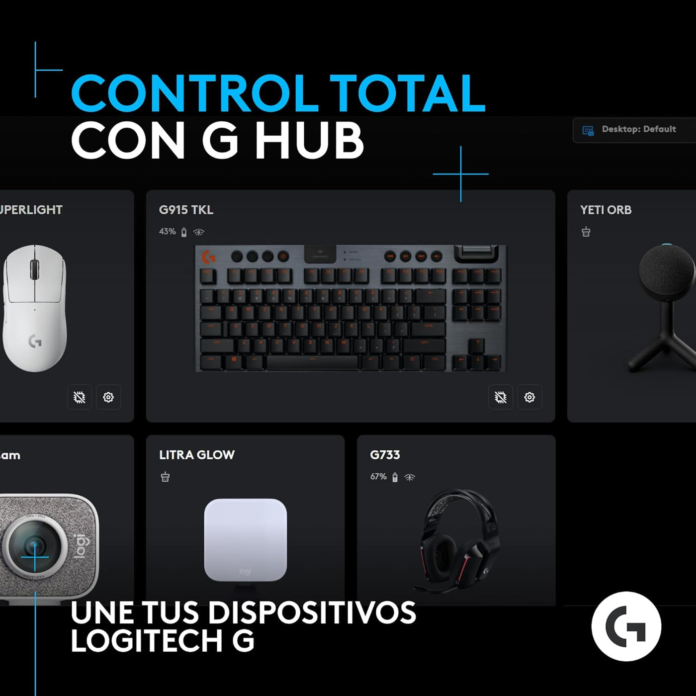 Micrófono condensador Logitech G Yeti Orb RGB con LIGHTSYNC para juegos - Achorao