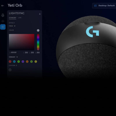 Micrófono condensador Logitech G Yeti Orb RGB con LIGHTSYNC para juegos - Achorao