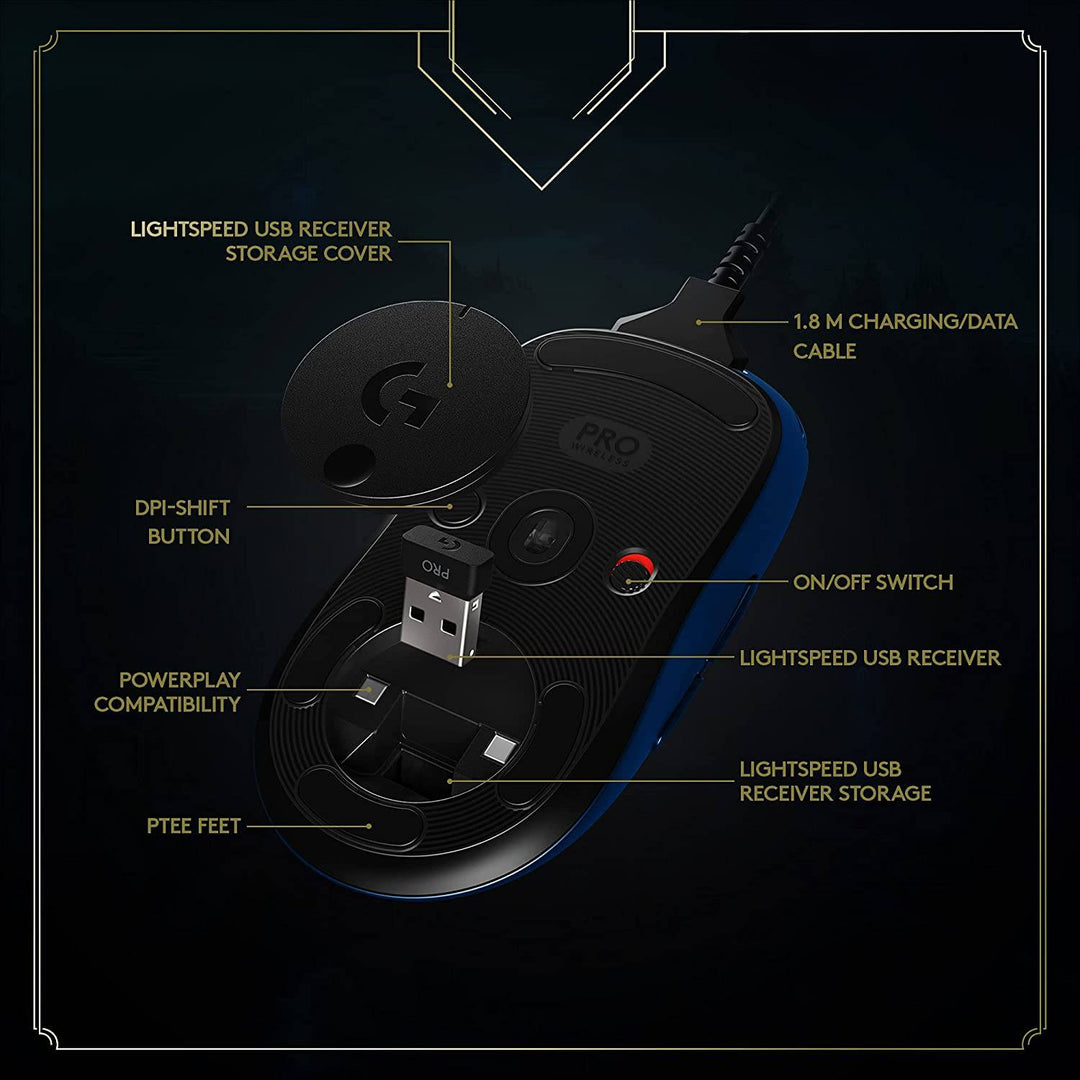 Mouse Gamer Logitech G Pro Wireless Edición League of Legends - Achorao