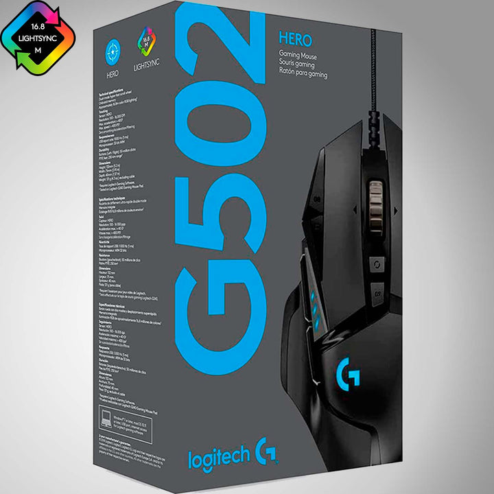 Mouse Gamer Logitech G502 Hero RGB 11 Botones 25K DPI - Achorao