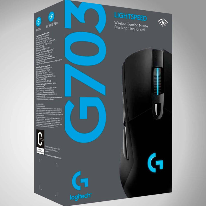 Mouse Gamer Logitech G703 Hero Wireless 1ms 25K DPI Rgb - Achorao