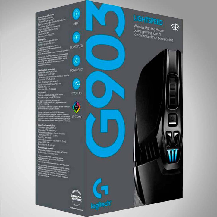 Mouse Gamer Logitech G903 Hero Wireless 1ms 25K DPI Rgb - Achorao