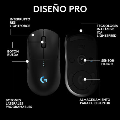 Mouse gamer logitech G PRO 2 - velocidad de la luz serie pro - Achorao
