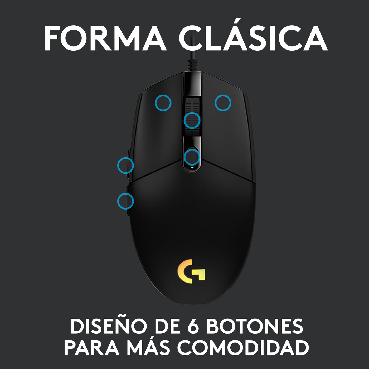 Mouse Gamer Logitech G203 RGB Lightsync 6 botones - Achorao