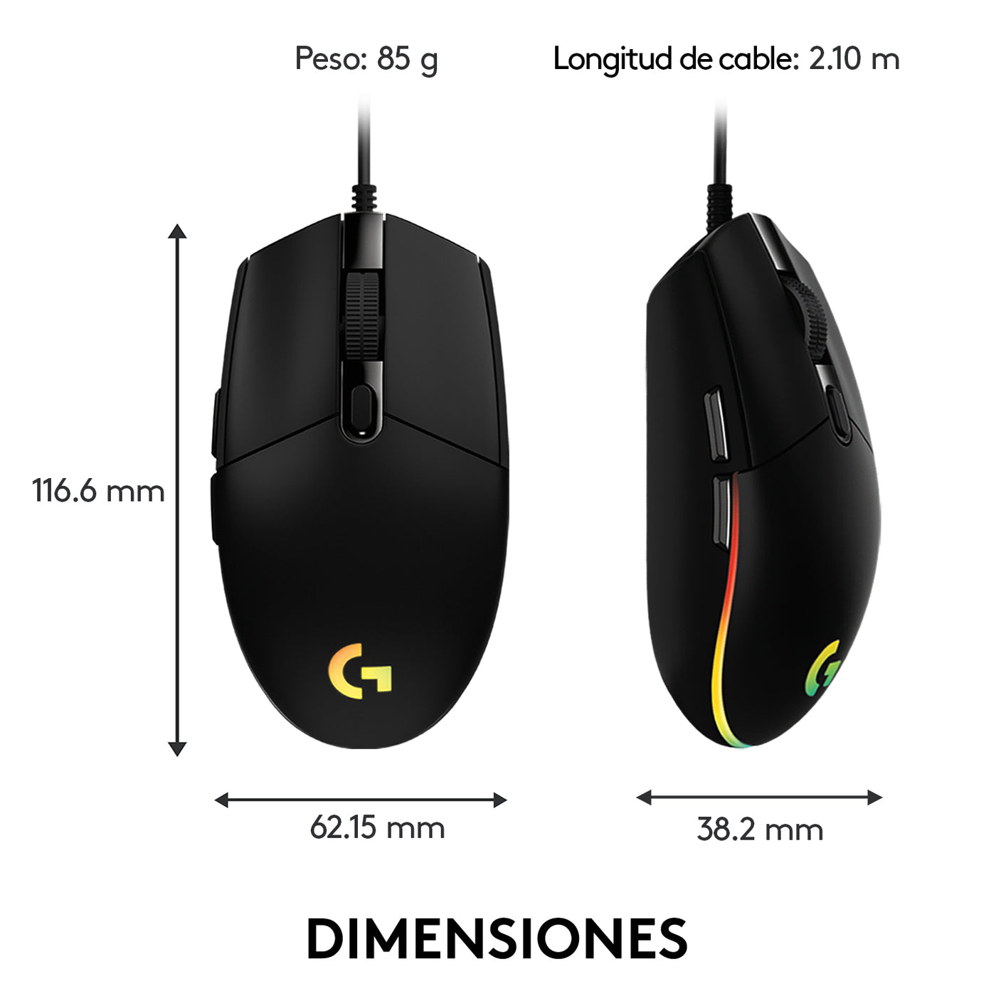 Mouse Gamer Logitech G203 RGB Lightsync 6 botones - Achorao
