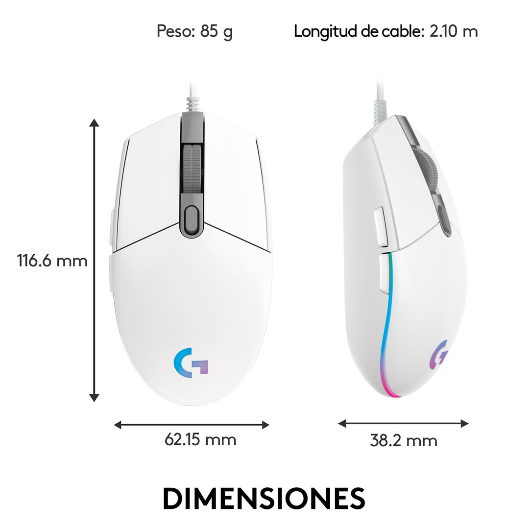 Mouse Gamer Logitech G203 RGB Lightsync 6 botones - Achorao