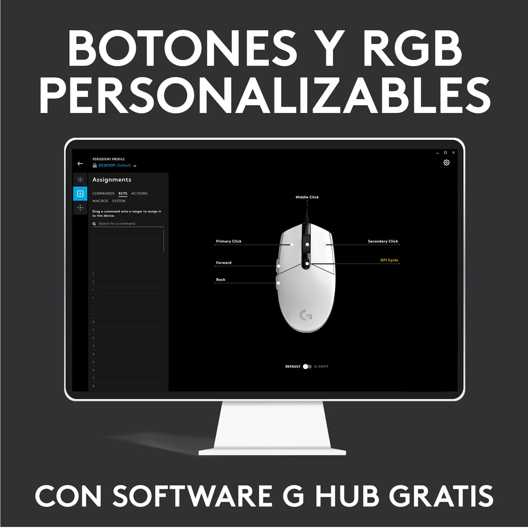 Mouse Gamer Logitech G203 RGB Lightsync 6 botones - Achorao