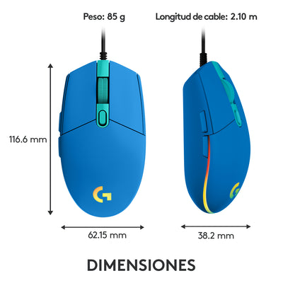 Mouse Gamer Logitech G203 RGB Lightsync 6 botones - Achorao