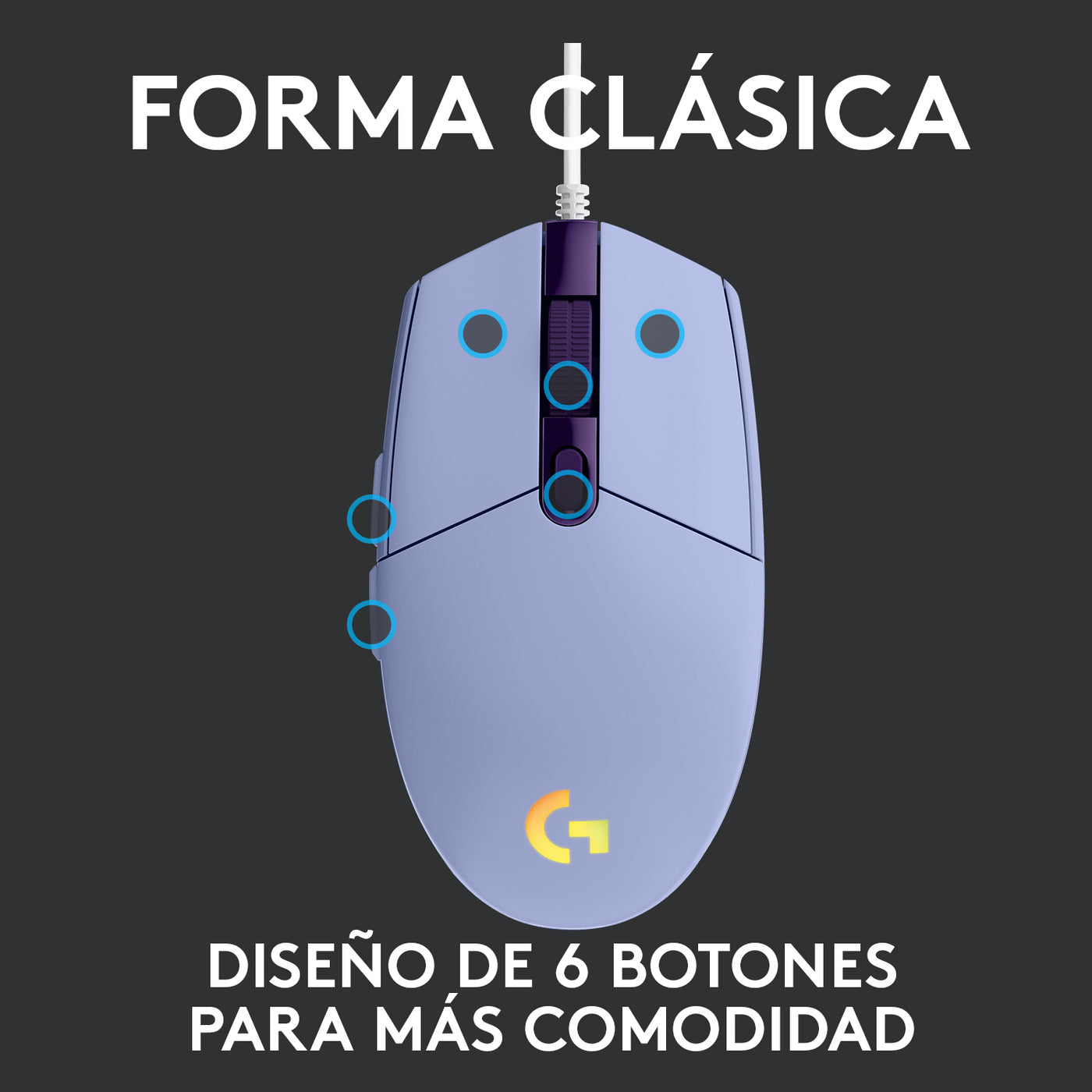 Mouse Gamer Logitech G203 RGB Lightsync 6 botones - Achorao