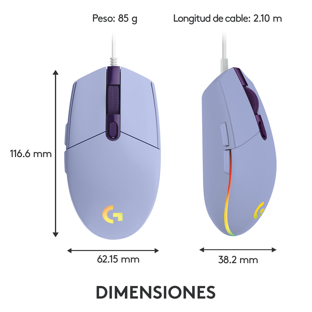 Mouse Gamer Logitech G203 RGB Lightsync 6 botones - Achorao
