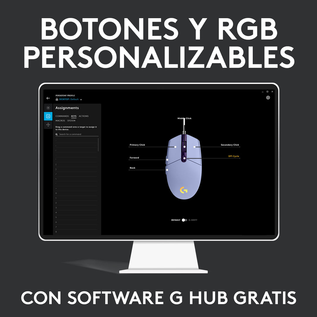 Mouse Gamer Logitech G203 RGB Lightsync 6 botones - Achorao