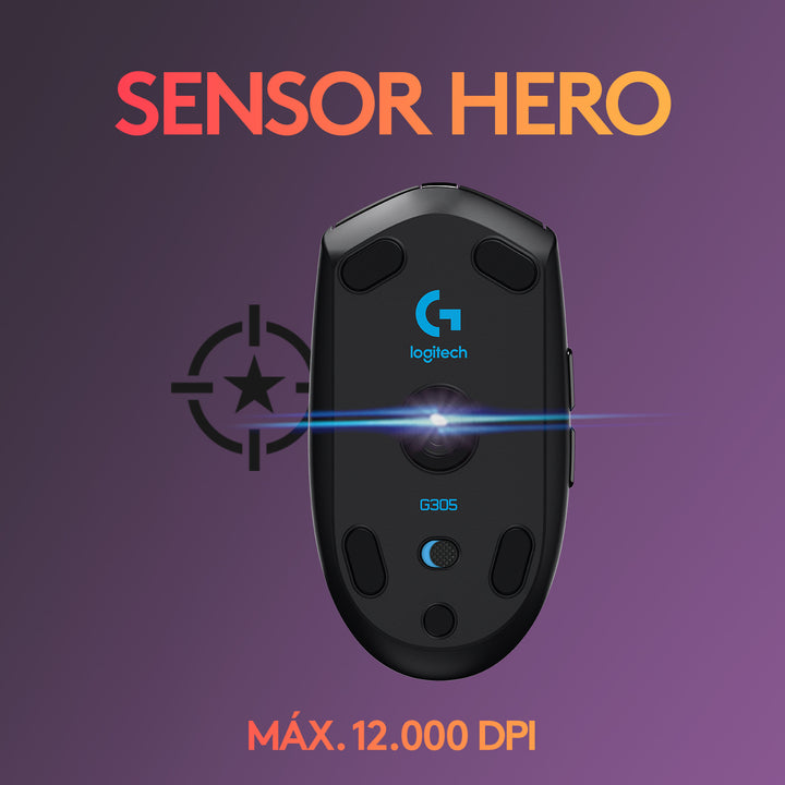 Mouse Gamer Logitech G305 Wireless 1ms Sensor Hero - Achorao