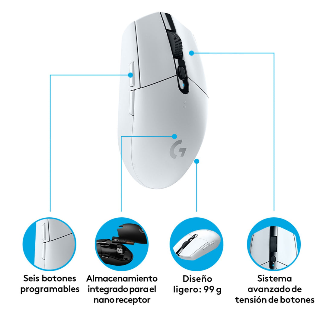 Mouse Gamer Logitech G305 Wireless 1ms Sensor Hero - Achorao