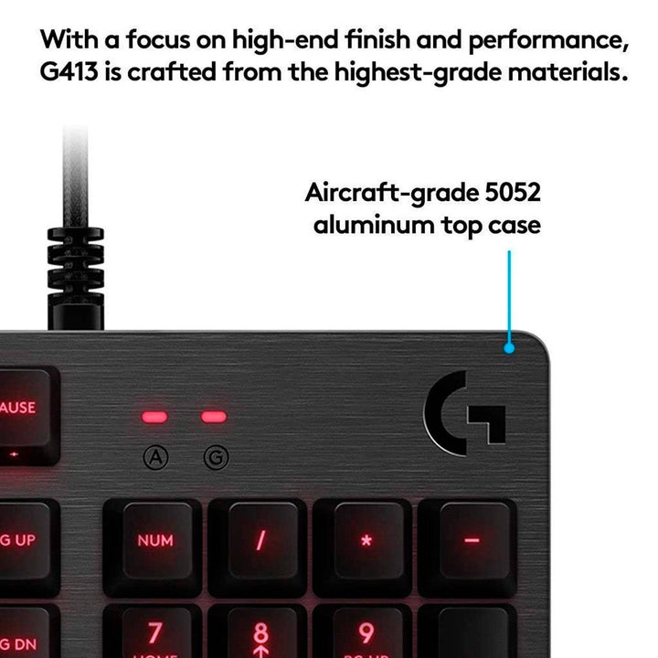 Teclado Gamer Logitech G413 Lightsync Red Mecánico FPS - Achorao