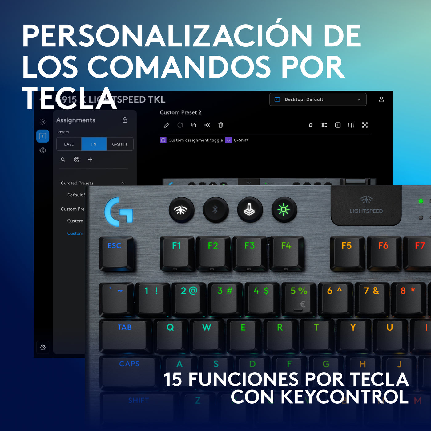 Teclado de Juego Inalámbrico Logitech G G915 X LIGHTSPEED TKL - Achorao