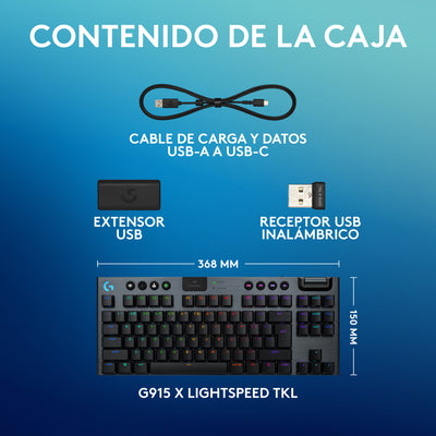 Teclado de Juego Inalámbrico Logitech G G915 X LIGHTSPEED TKL - Achorao
