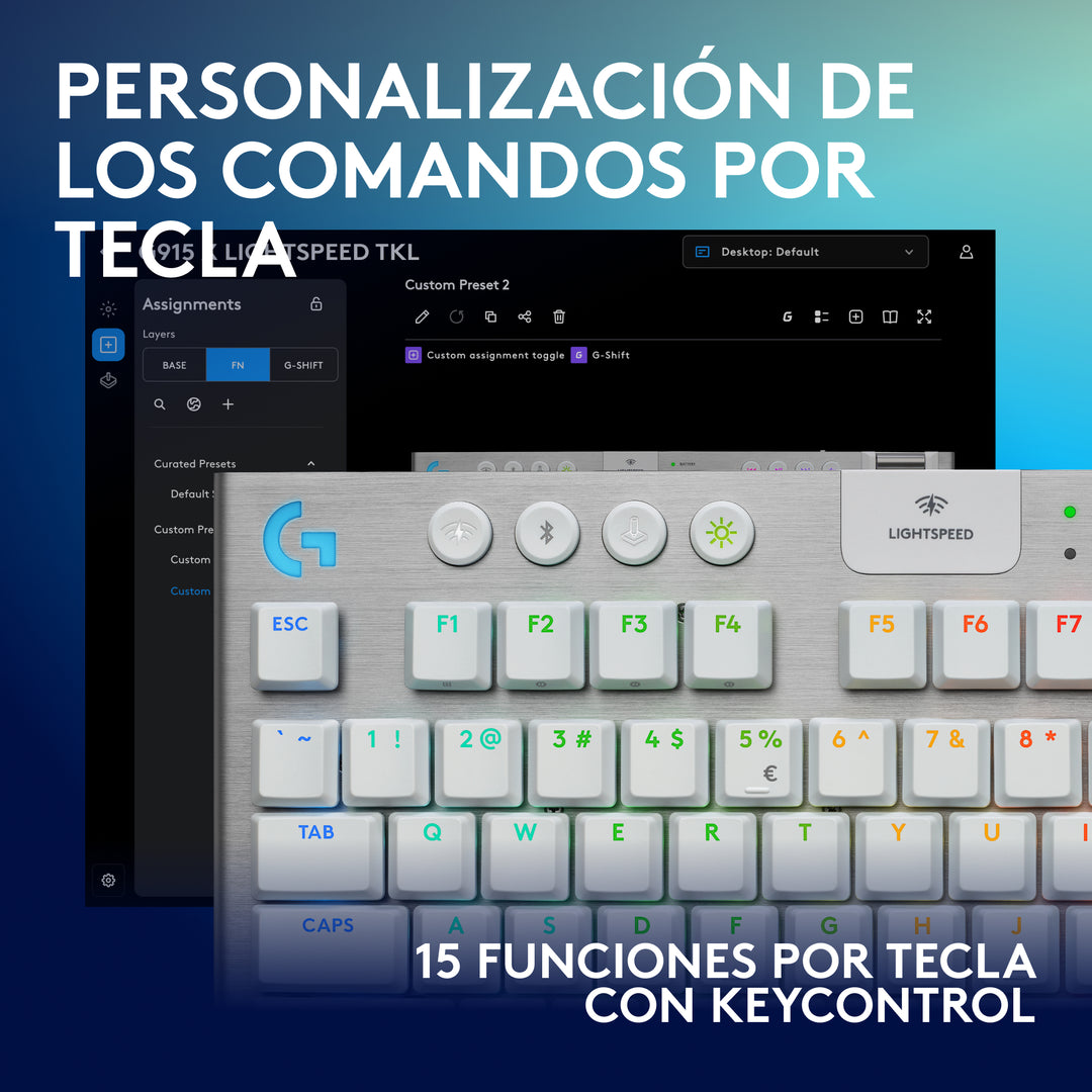 Teclado de Juego Inalámbrico Logitech G G915 X LIGHTSPEED TKL - Achorao