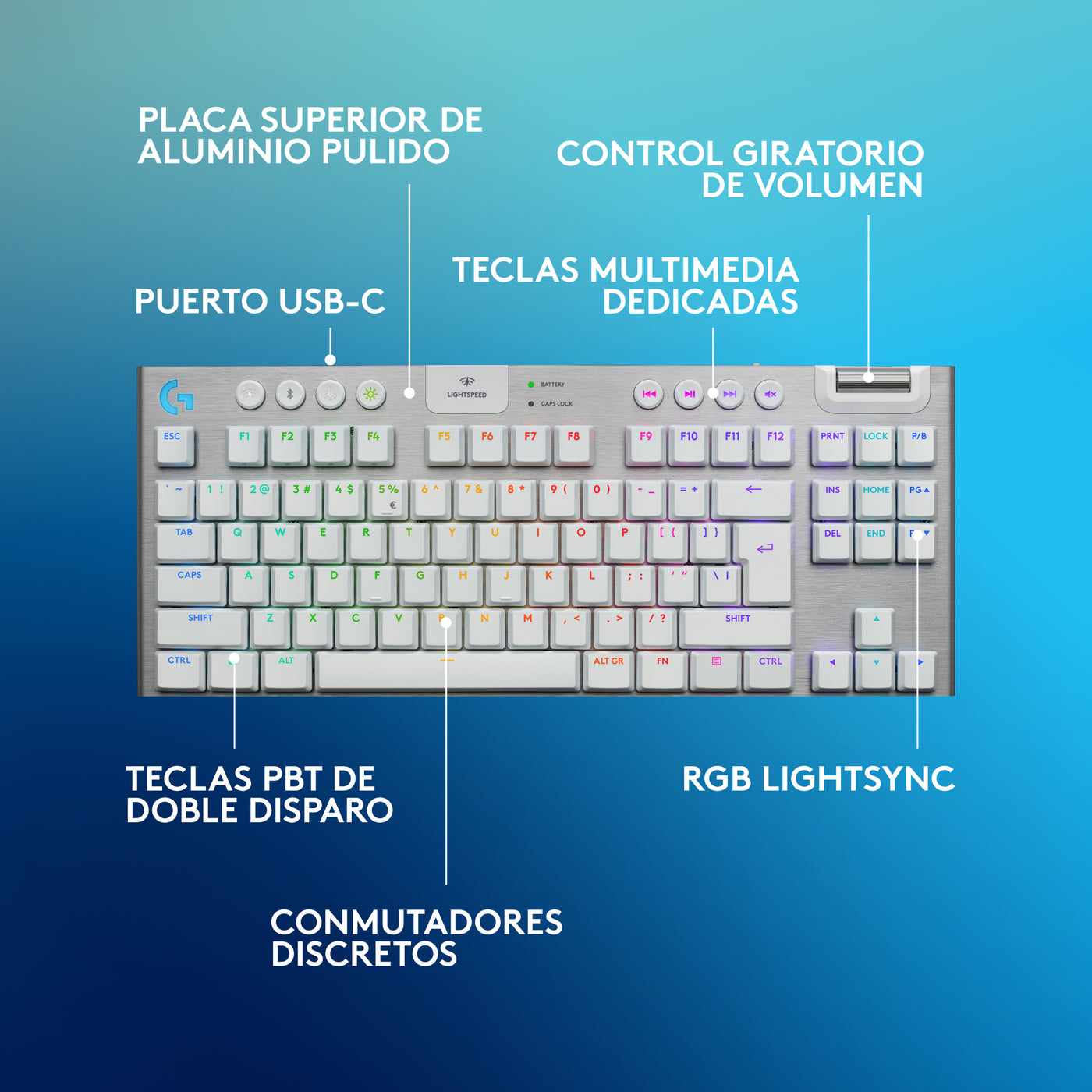 Teclado de Juego Inalámbrico Logitech G G915 X LIGHTSPEED TKL - Achorao