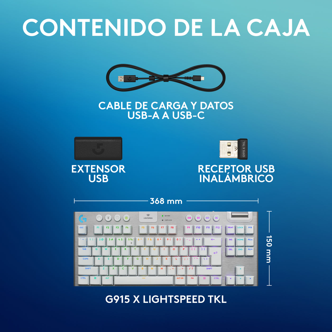 Teclado de Juego Inalámbrico Logitech G G915 X LIGHTSPEED TKL - Achorao