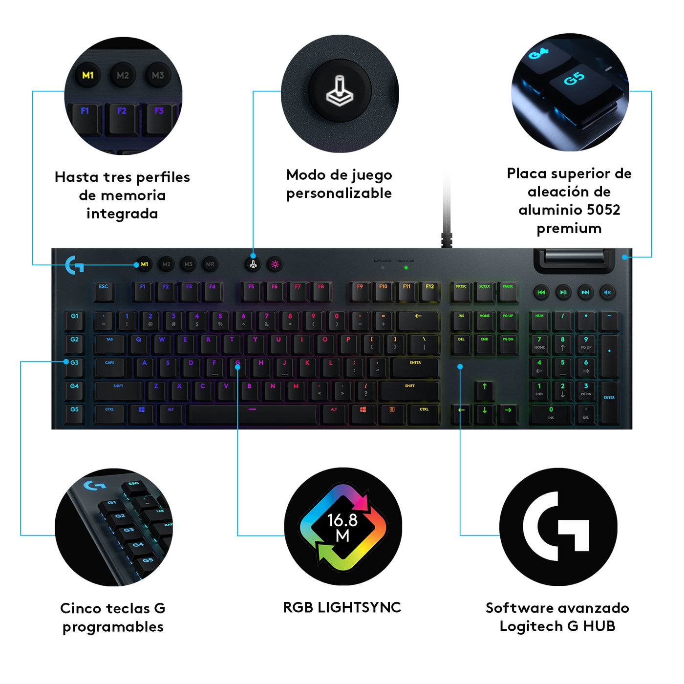 Teclado Gamer Logitech G815 G-Keys Alto Performance RGB(P163B) - Achorao
