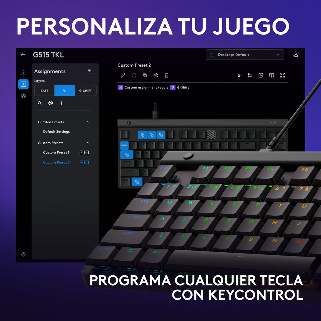 Teclado Logitech G G515 TKL con cable - Achorao