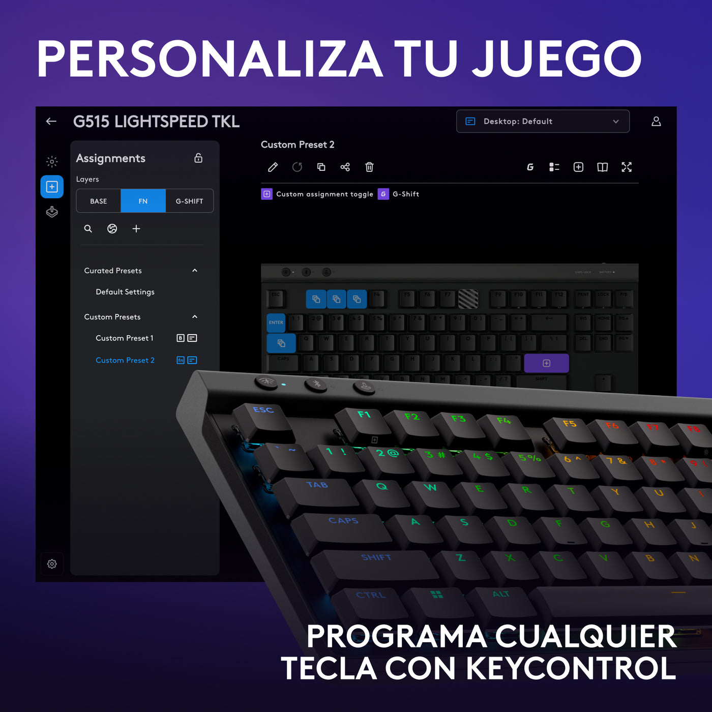 Teclado Logitech G G515 TKL lightspeed/BT lightsync RGB - Achorao