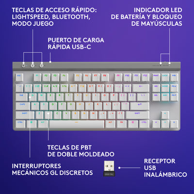 Teclado Logitech G G515 TKL lightspeed/BT lightsync RGB - Achorao