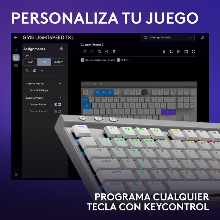 Teclado Logitech G G515 TKL lightspeed/BT lightsync RGB - Achorao