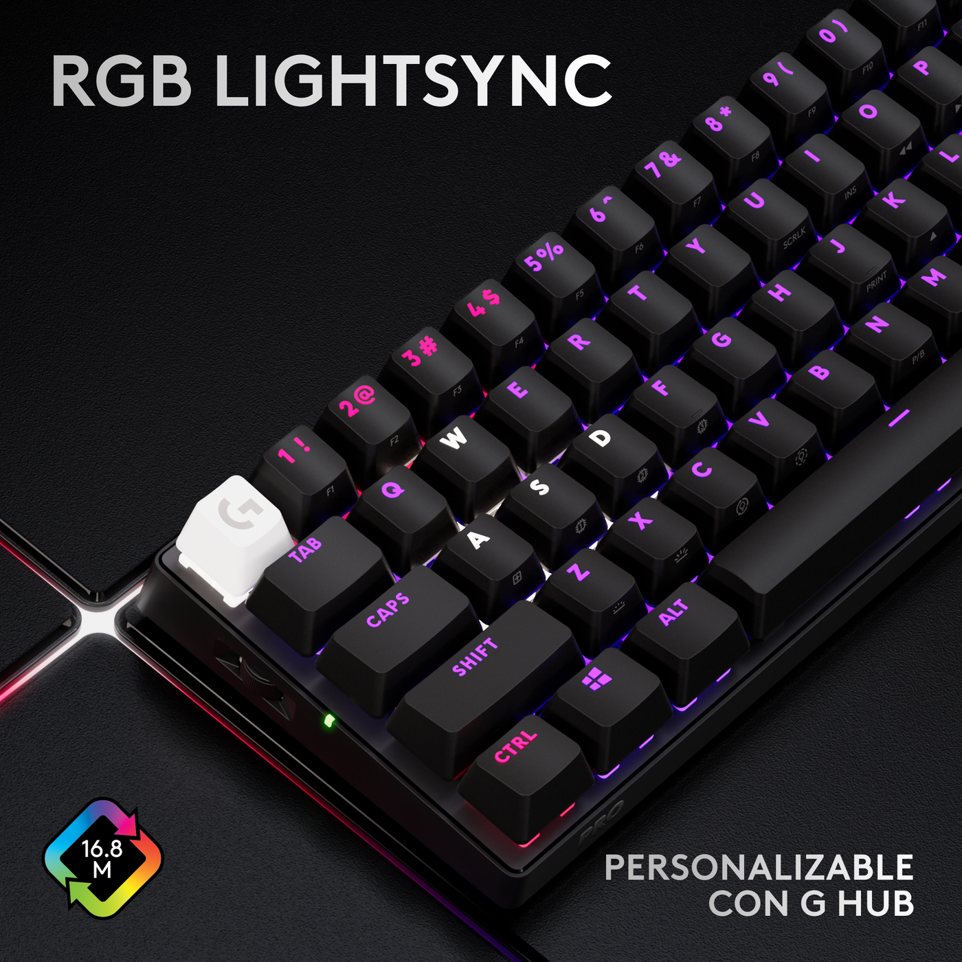 Teclado mecánico Gamer Logitech PRO X 60 - RGB Switches ópticos - Achorao