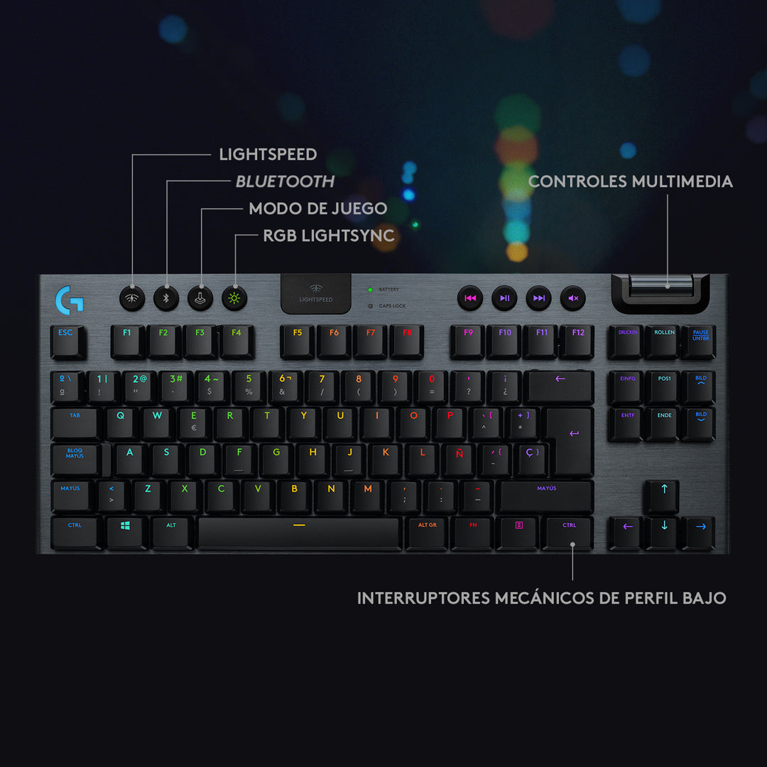 Teclado US Gamer Logitech G915 TKL Lightspeed Portable - Achorao
