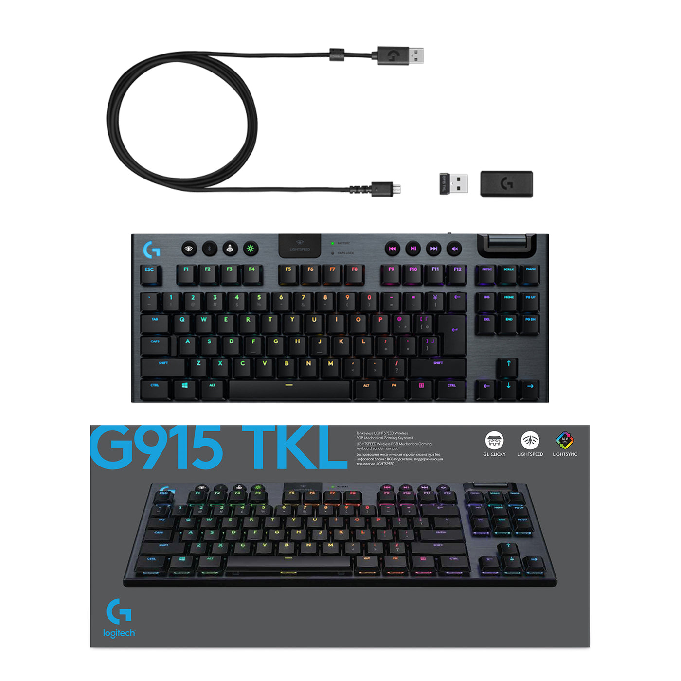 Teclado US Gamer Logitech G915 TKL Lightspeed Portable - Achorao