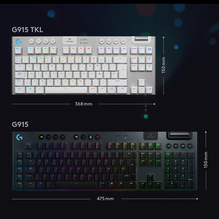 Teclado US Gamer Logitech G915 TKL Lightspeed Portable - Achorao