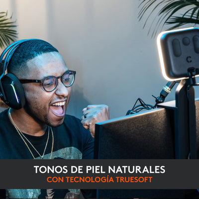 Luz Led Logitech Litra Glow para transmisión premium con TrueSoft - Achorao