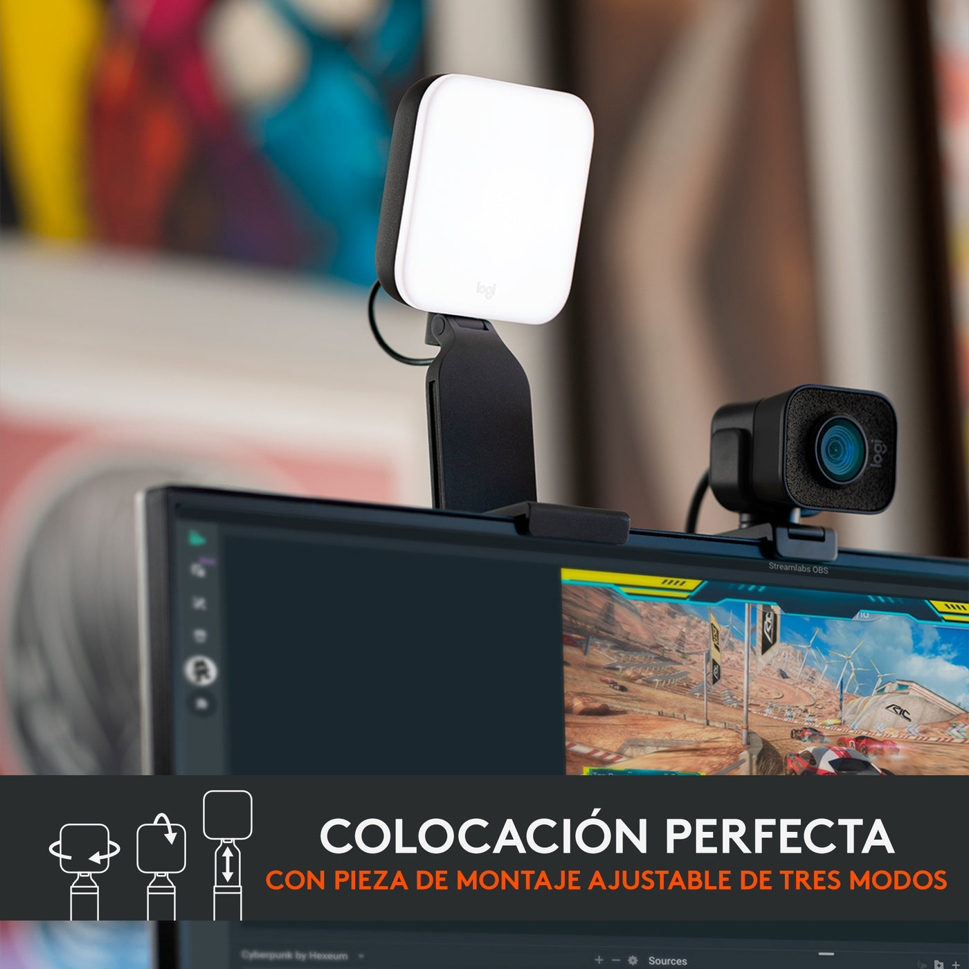 Luz Led Logitech Litra Glow para transmisión premium con TrueSoft - Achorao