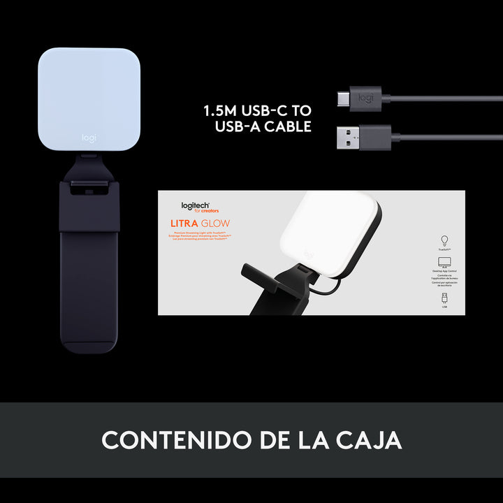 Luz Led Logitech Litra Glow para transmisión premium con TrueSoft - Achorao