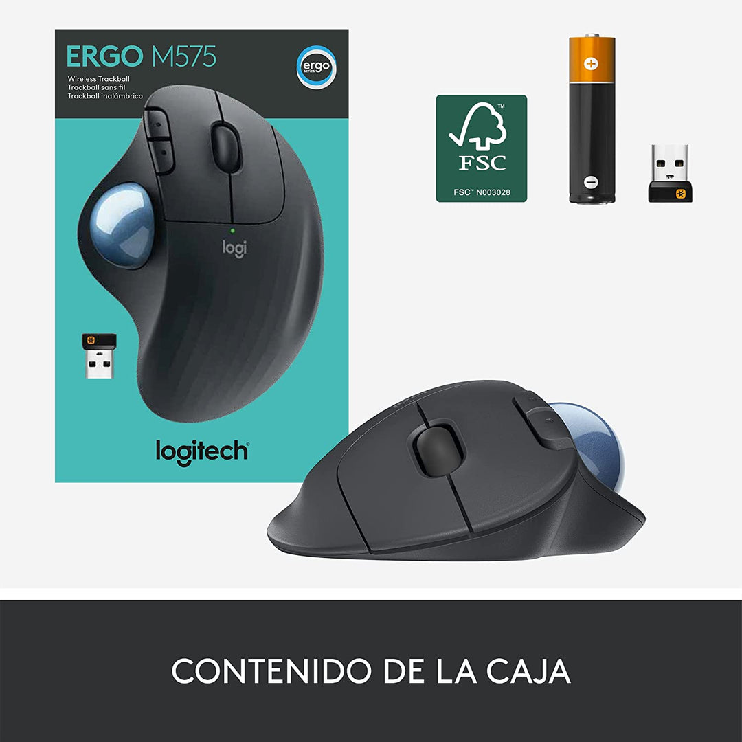 Mouse Logitech Ergo M575 TrackBall Inalámbrico Bluetooth(P163B) - Achorao