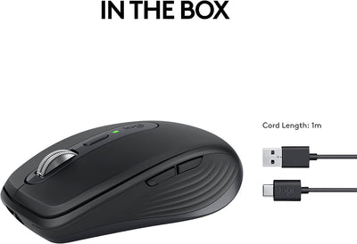 Mouse Logitech Mx Anywhere 3S inalámbrico seguimiento de 8K DPI clics silenciosos USB C PC Mac - Achorao