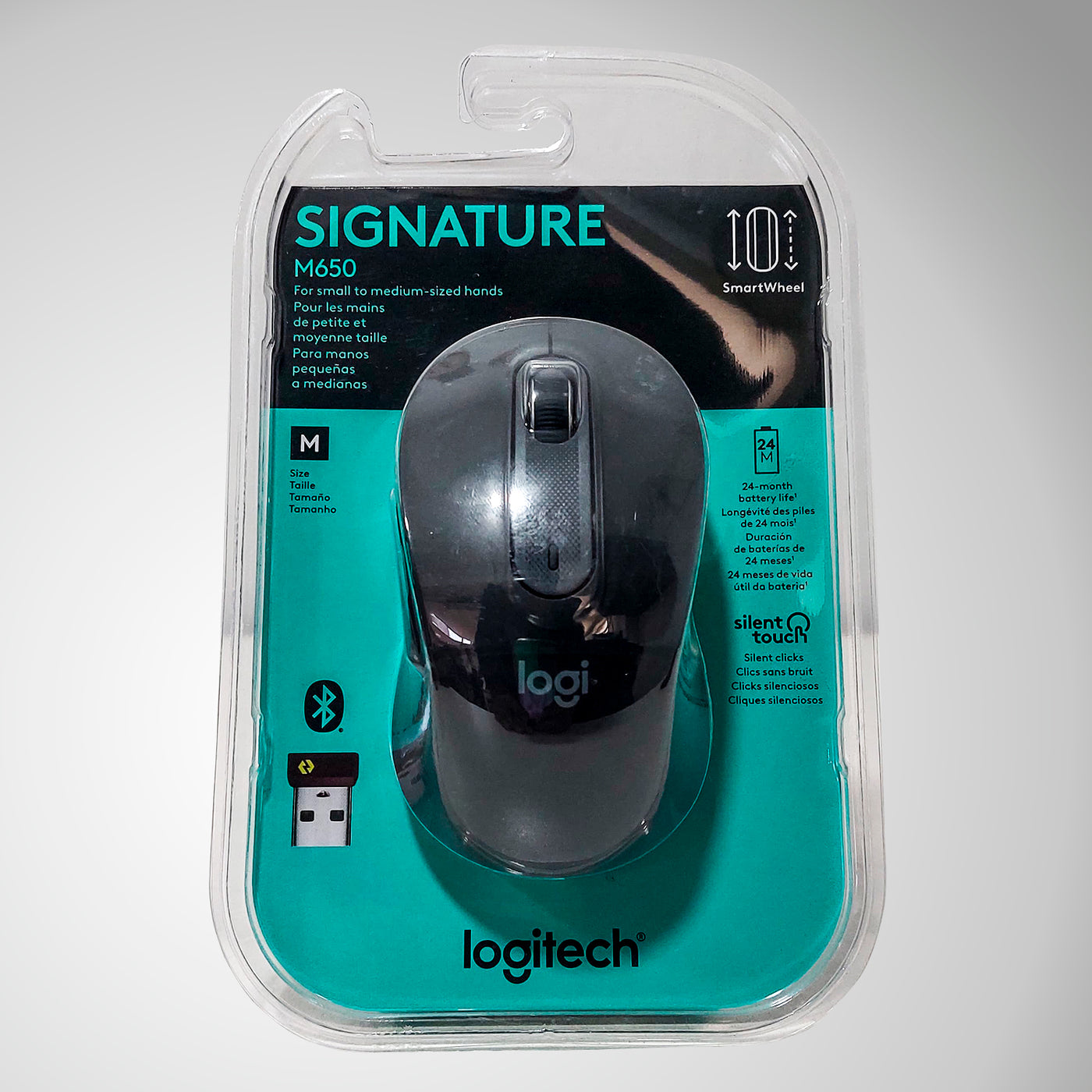 Mouse Logitech Signature M650 Inalámbrico Ambidiestro Bolt (P163B) - Achorao