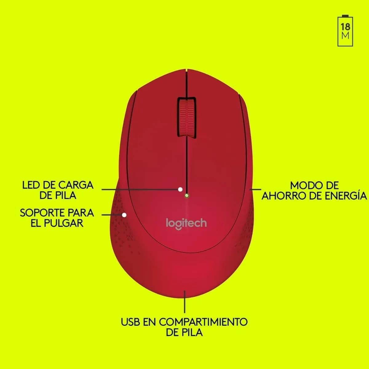 Mouse Logitech M280 Wireless Inalámbrico Ergonómico USB(P163B) - Achorao