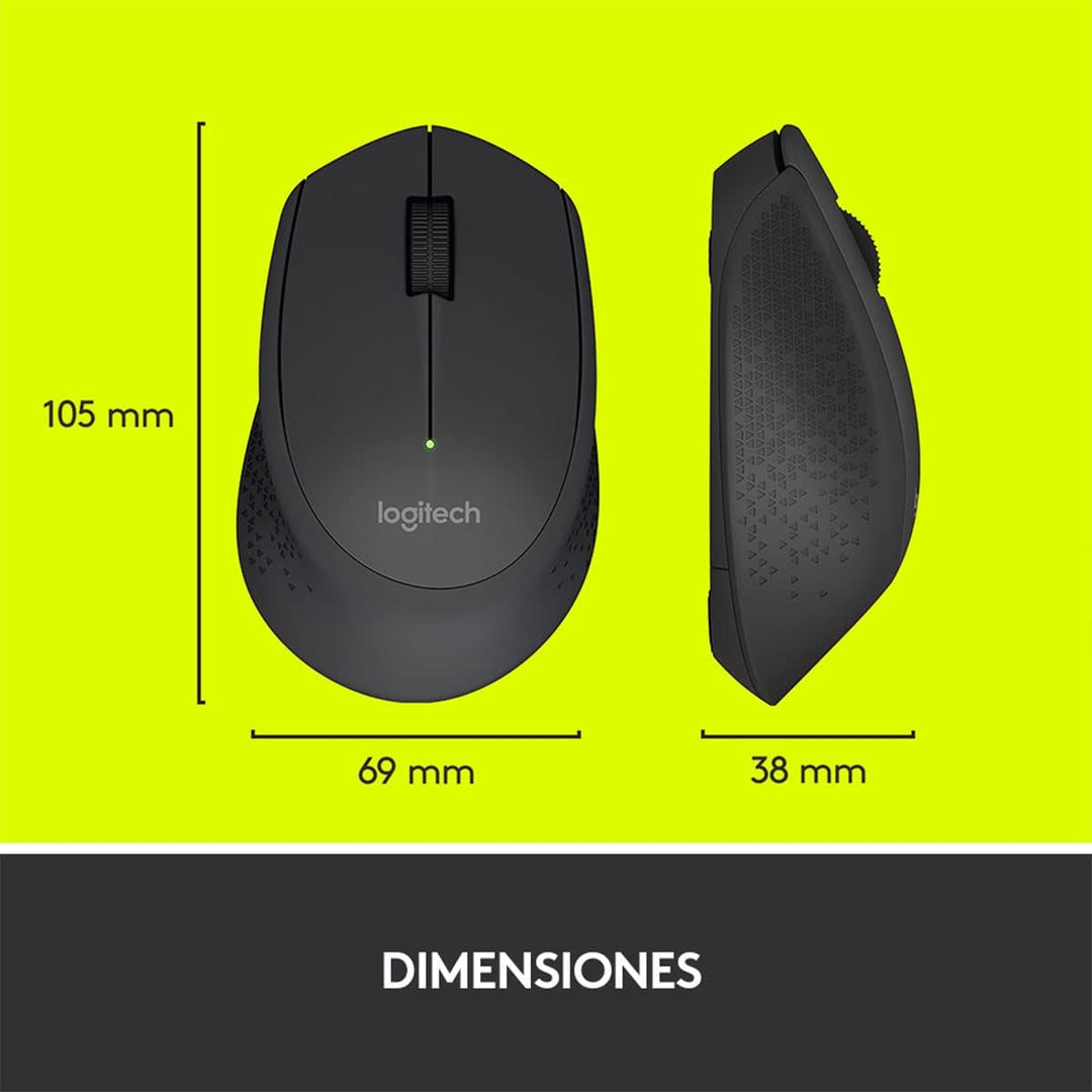 Mouse Logitech M280 Wireless Inalámbrico Ergonómico USB(P163B) - Achorao