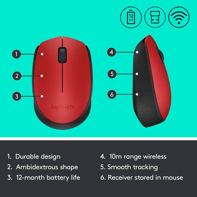 Mouse Logitech M170 Confort Inalámbrico Plug and Play(P163B) - Achorao