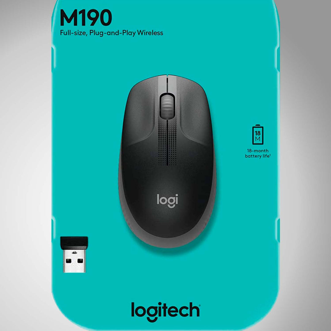 Mouse Logitech M190 Inalámbrico Ergonómico USB(P163B) - Achorao