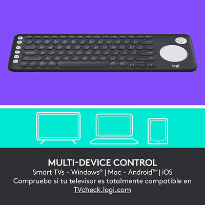 Teclado Logitech K600 Smart TV Inalámbrico USB Multimedia Touchpad - Achorao