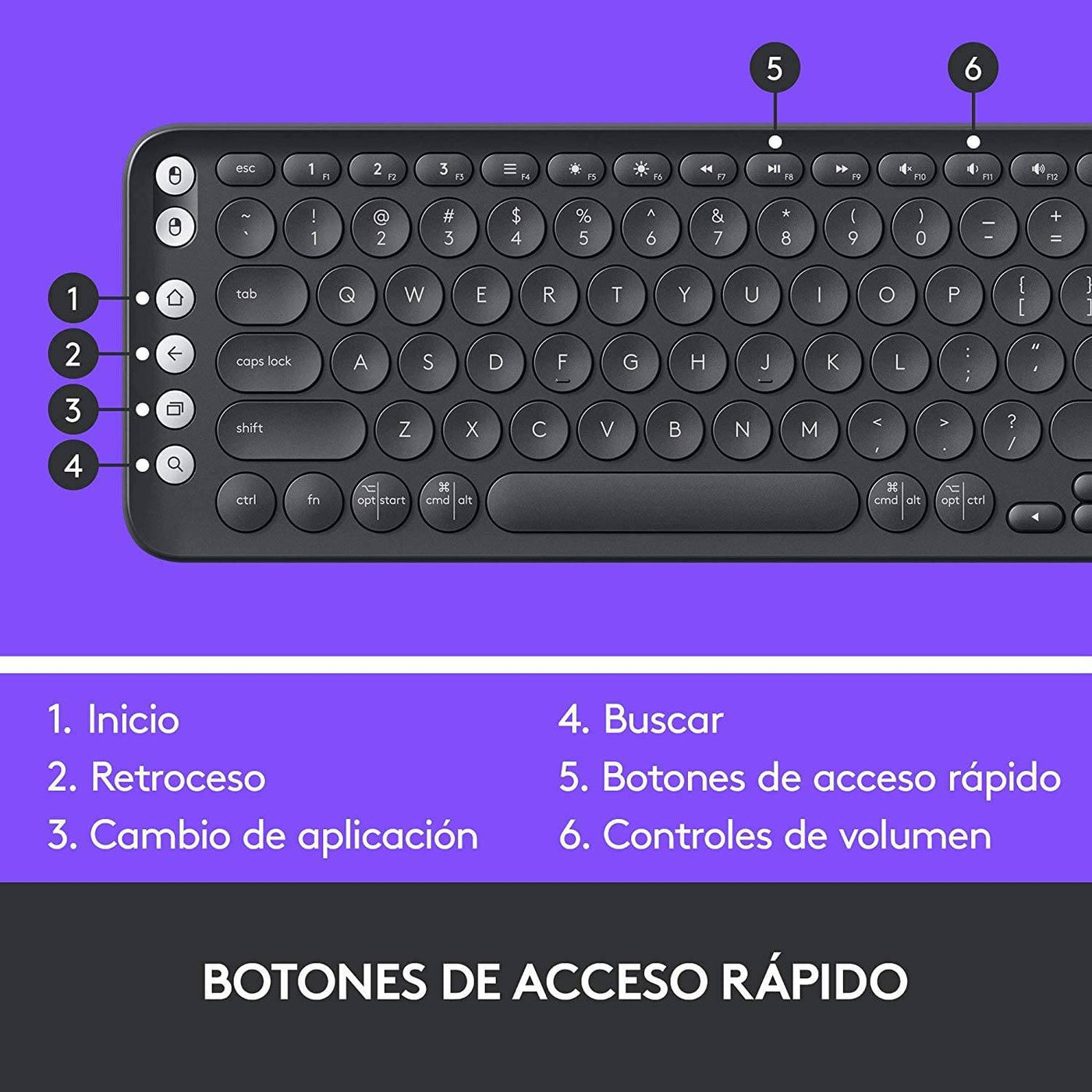 Teclado Logitech K600 Smart TV Inalámbrico USB Multimedia Touchpad - Achorao