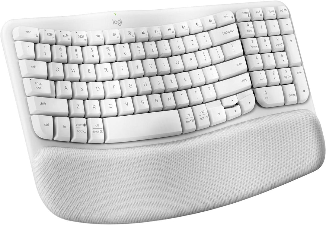 Teclado Sp Logitech Wave Keys wireless con reposamanos acolchado - Achorao
